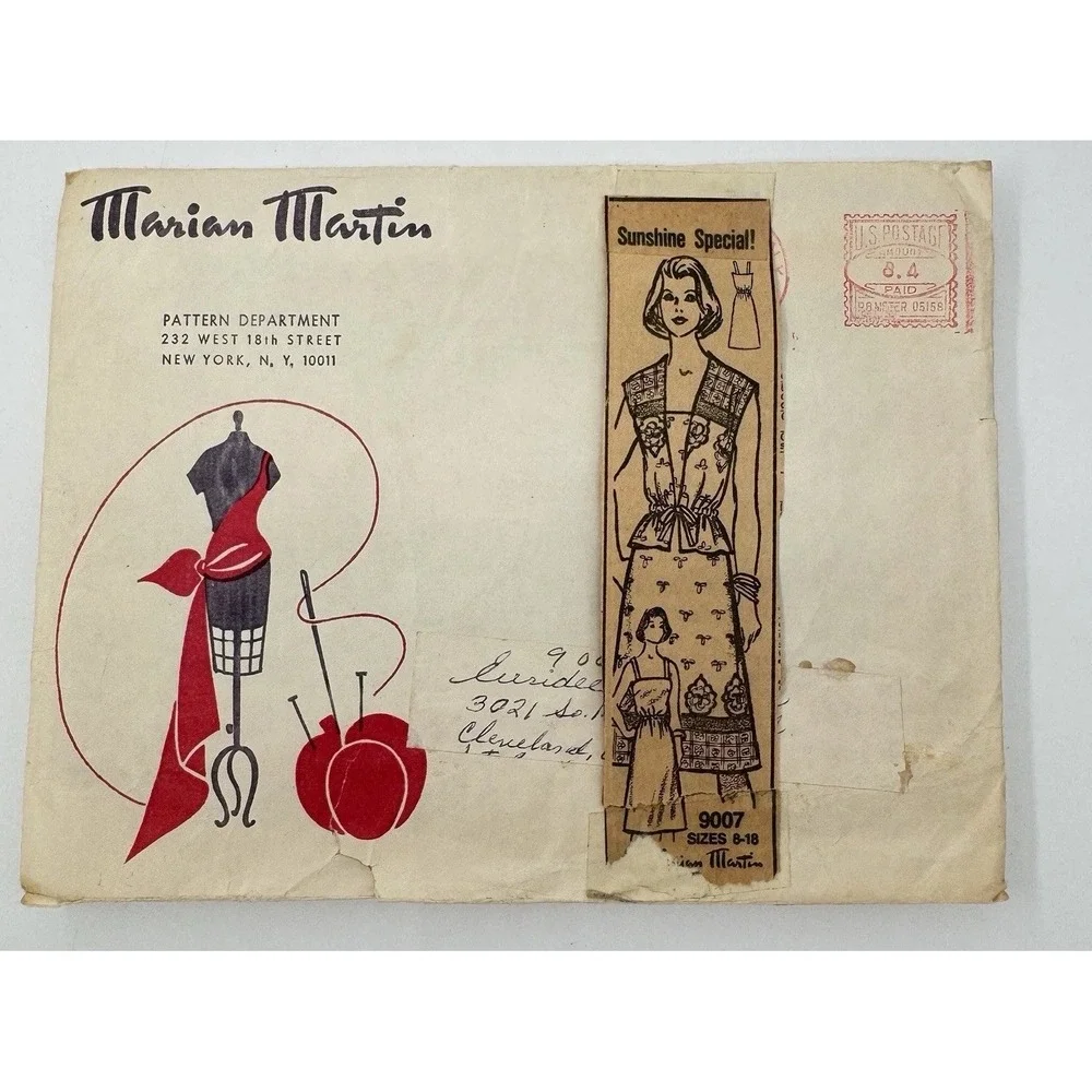 VTG Marian Martin 9007 Sundress & Jacket Sewing Pattern SZ 12 Mail Order 60s HTF